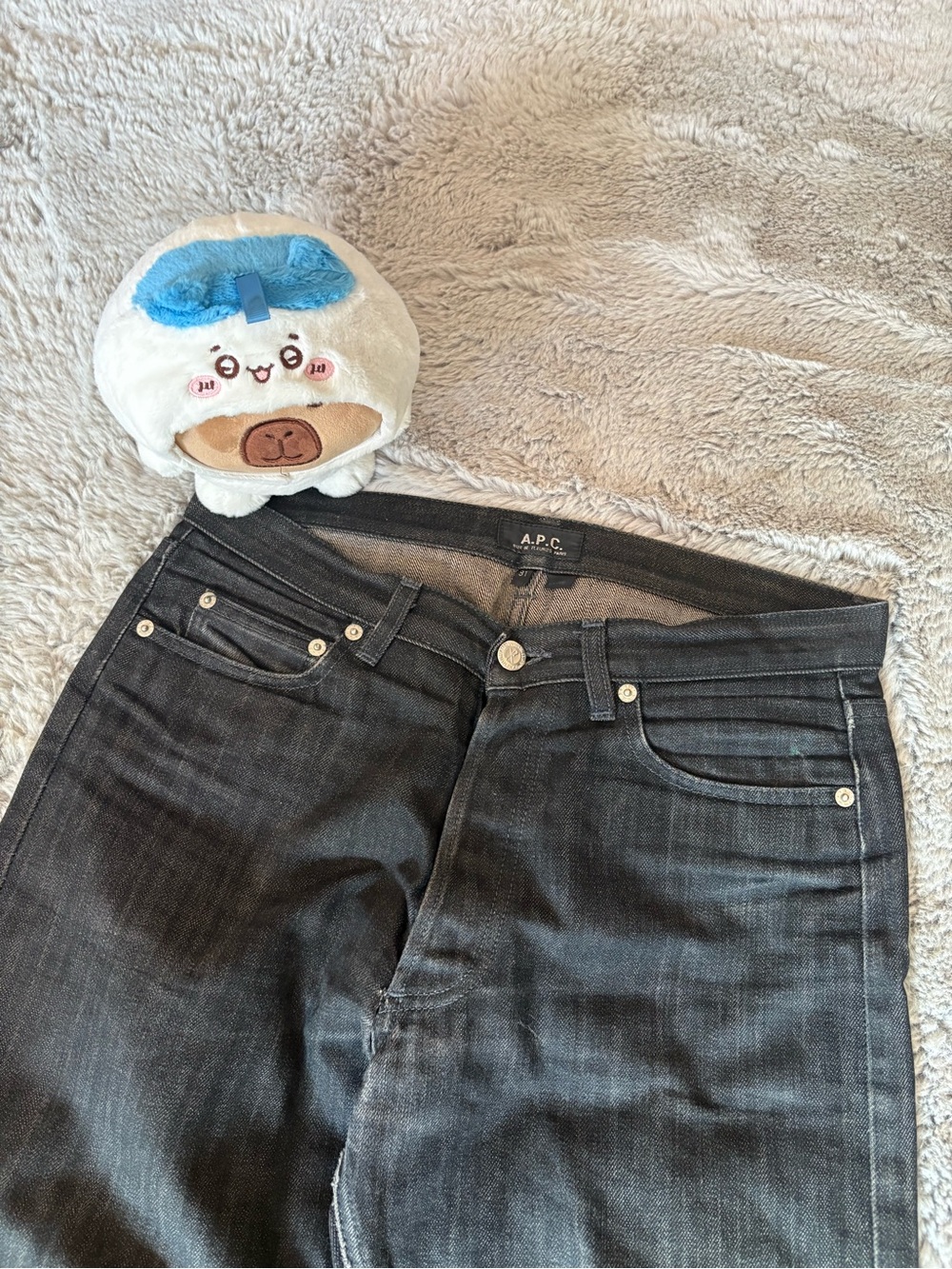 A.P.C. Rue de Fleurus Paris Black Selvedge Denim Jeans Size 31